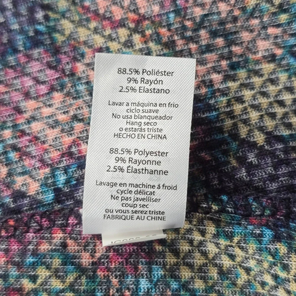 LuLaRoe Sarah Cardigan Large Open Front Duster Geometric Ribbed Knit Pockets